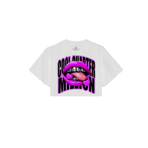 CHROME KISSED OVERSIZED CROPPED TEE -WHITE