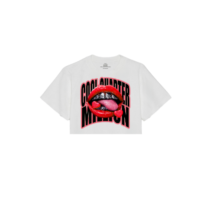 CHROME KISSED OVERSIZED CROPPED TEE -WHITE