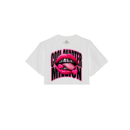 CHROME KISSED OVERSIZED CROPPED TEE -WHITE