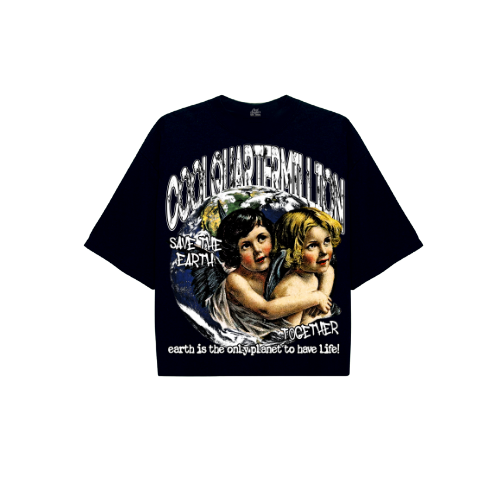 SAVE THE EARTH OVERSIZED TEE -BLACK