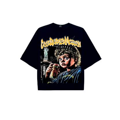 LIBERTY STREETS OVERSIZED TEE -BLACK