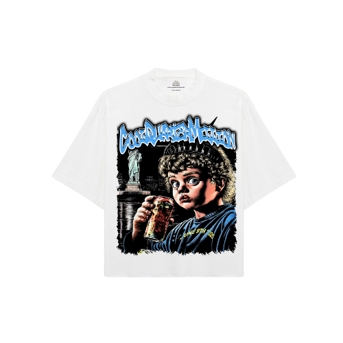 LIBERTY STREETS OVERSIZED TEE -WHITE