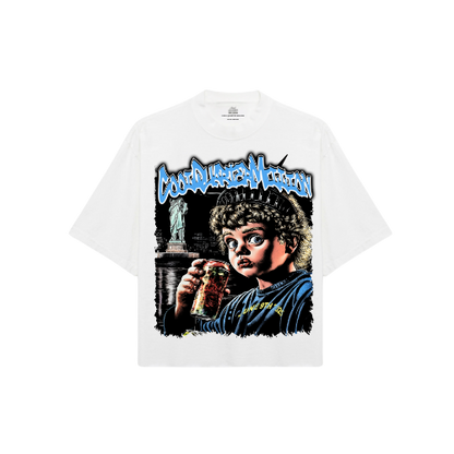 LIBERTY STREETS OVERSIZED TEE -WHITE