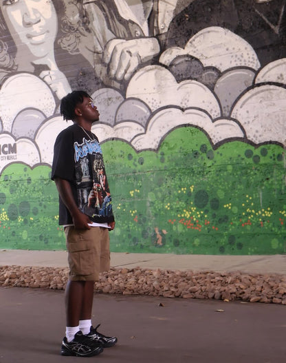 LIBERTY STREETS OVERSIZED TEE -BLACK